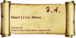 Havrilla Anna névjegykártya